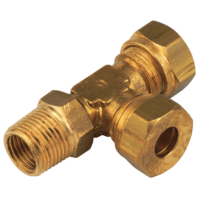 FT Pro - MSR316-18 1/8" BSPT Male X 3/16" OD Tee, Male Stud Run - FluidAirFittings