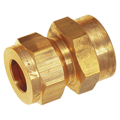 Wade 1/4" BSPP Female X 1/8" OD Female Stud Coupling WADE-4080/3 - FluidAirFittings
