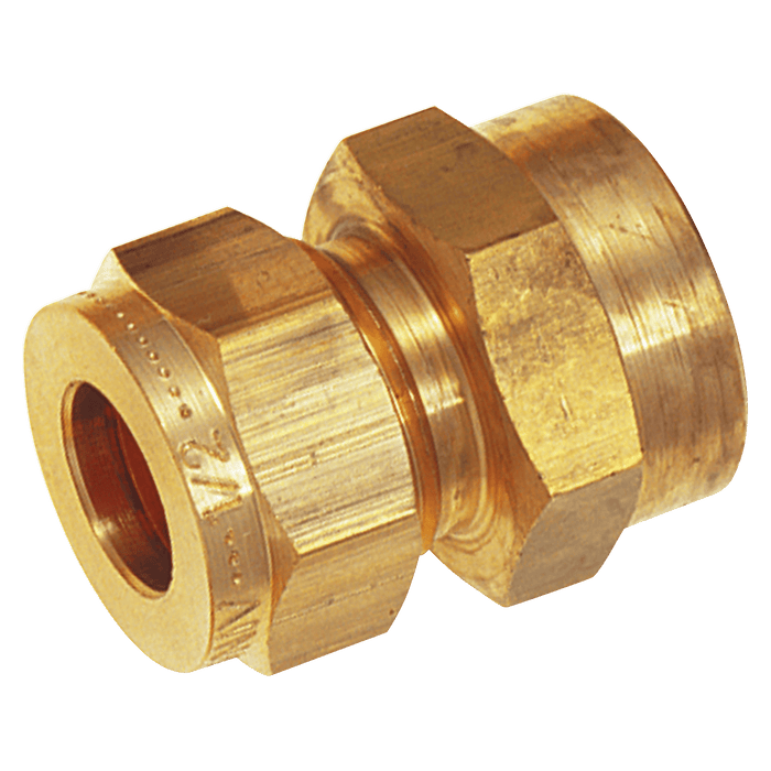 Wade 1/4" BSPP Female X 1/8" OD Female Stud Coupling WADE-4080/3 - FluidAirFittings