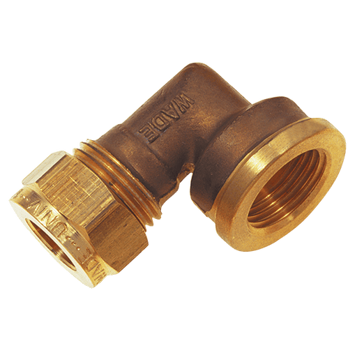 Wade 1/4" BSPP Female X 5/16" OD Female Stud Elbow WADE-1985 - FluidAirFittings