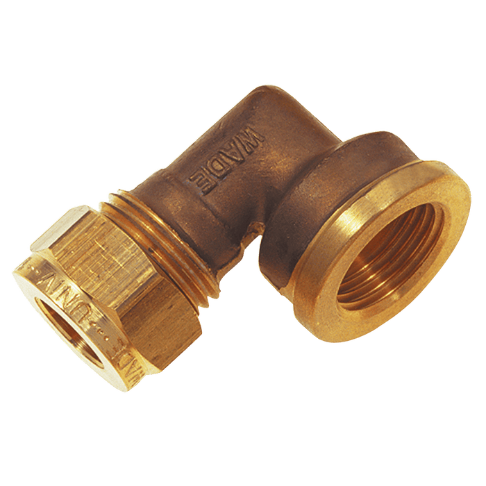 Wade 1/4" BSPP Female X 5/16" OD Female Stud Elbow WADE-1985 - FluidAirFittings