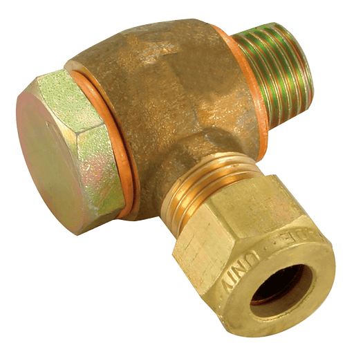 Wade 1/4" BSPP Male X Mm OD Single Banjo Coupling WADE-3505 - FluidAirFittings