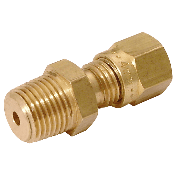 Wade 1/8" BSPT Male X 10MM OD Male Stud Coupling WADE-MC110/083 - FluidAirFittings