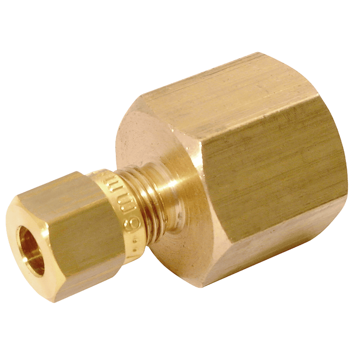 Wade 1/4" BSPP Female X 4MM OD Female Pressure Gauge Connector WADE-MGA104/162 - FluidAirFittings