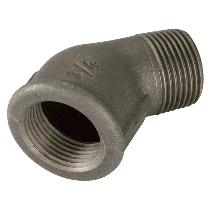 GF 1.1/2" BSP/T Male/Female 45° Elbow Black GF121 GF121-112N - FluidAirFittings