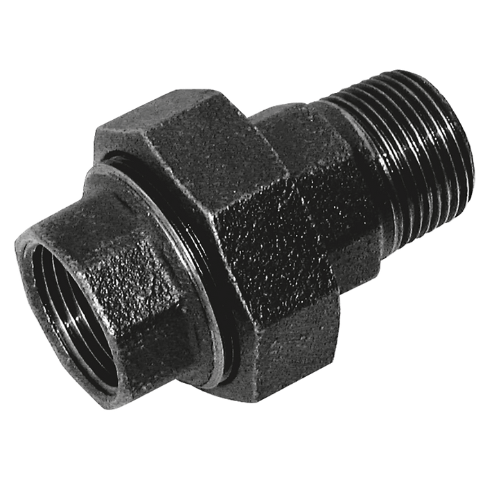 Crane 1/2" BSPT Male/Female Equal Union FIG257 Black C257-12N - FluidAirFittings