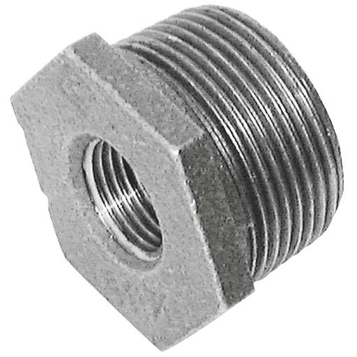 Crane 2.1/2" X 1.1/4" BSPT Male/Female Hex Bush Galvanised C140-212-114 - FluidAirFittings