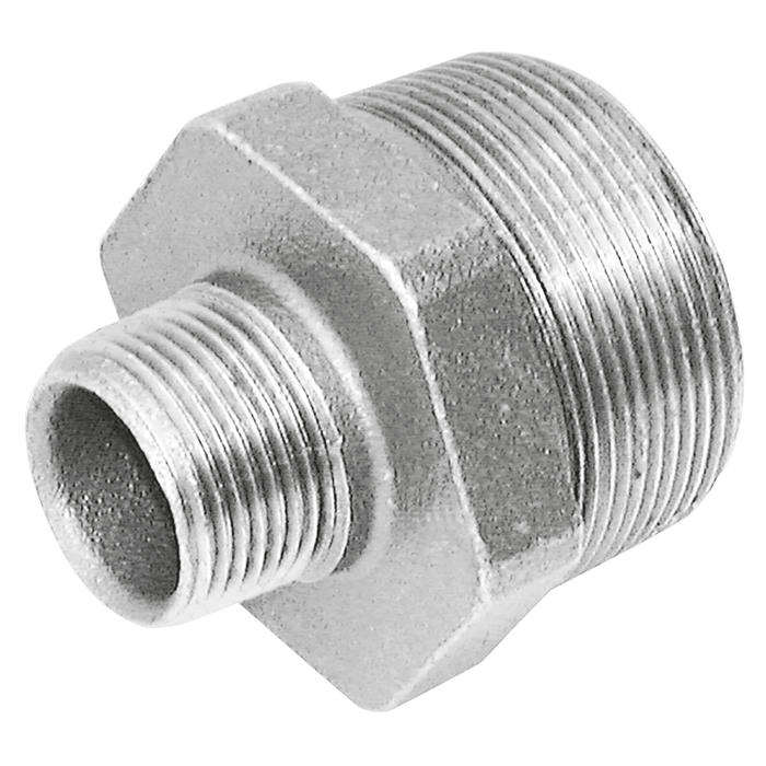 Crane 3/4" X 1/2" BSPT Hex Reducing Nipple Galvanised C145-34-12 - FluidAirFittings