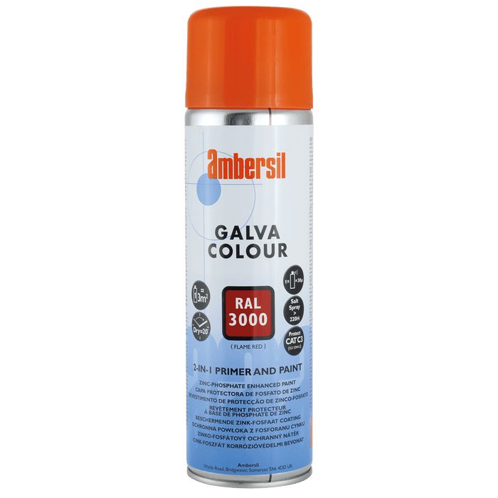 Ambersil 2 in 1 Primer Galvanise Paint Red 500ML 6190011531 - FluidAirFittings