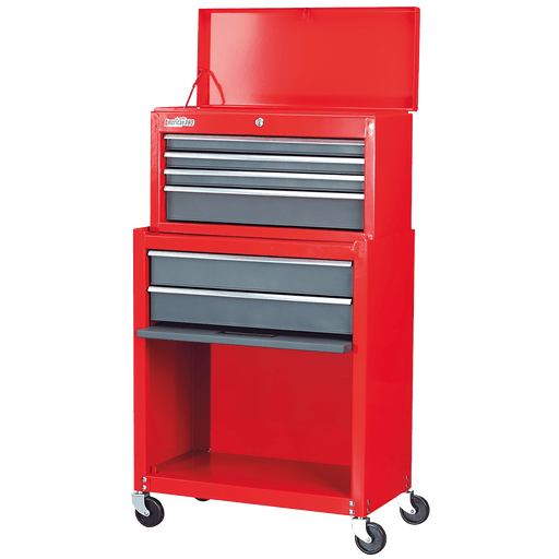 Sealey Top Chest and ROLLCAB Combi 6 Drawer Red AP2200 - FluidAirFittings