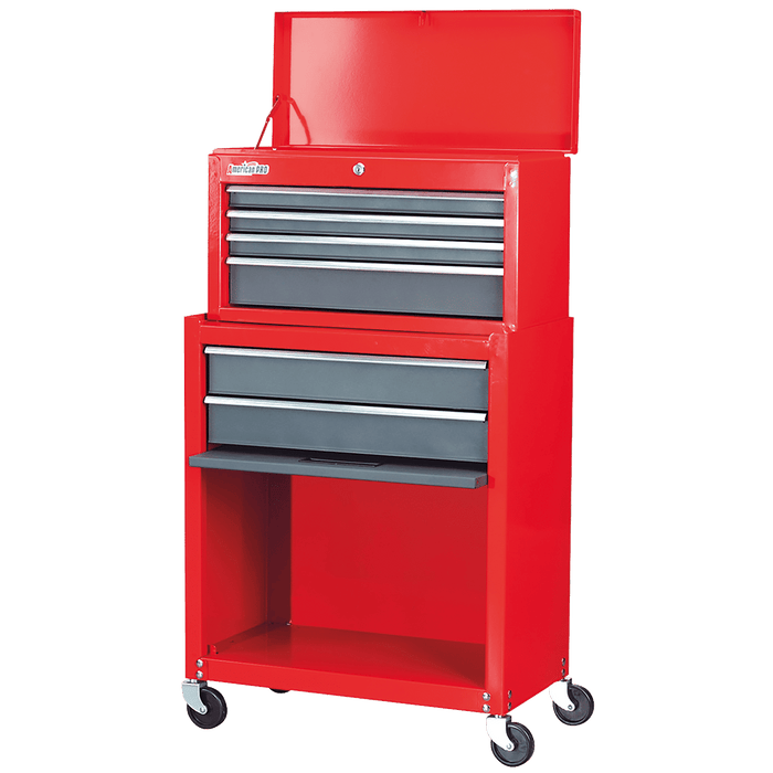 Sealey Top Chest and ROLLCAB Combi 6 Drawer Red AP2200 - FluidAirFittings