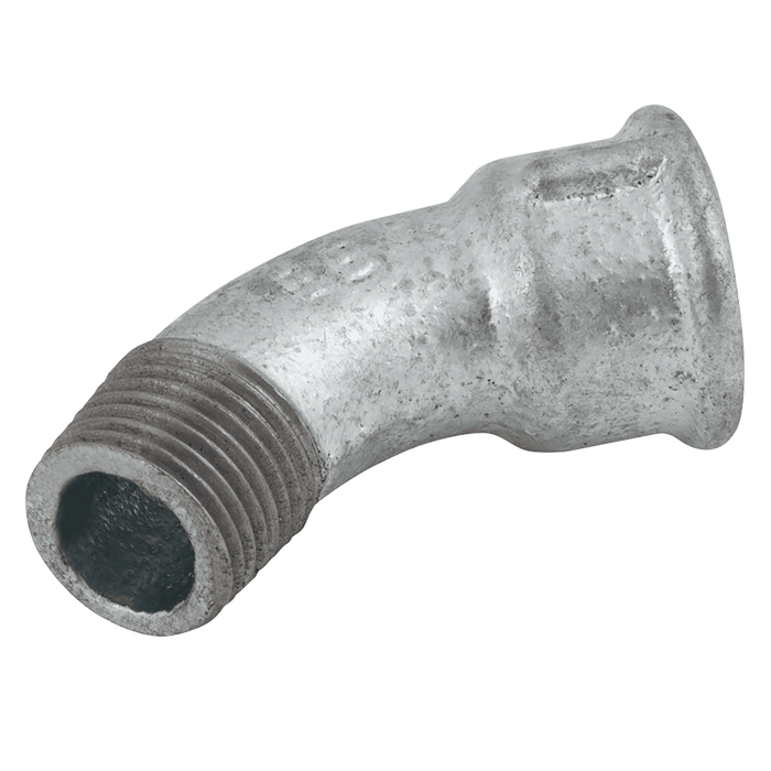 EE 3/8" BSPT/P Male/Fem 45° Bend Galvanised EE-MI40-38 - FluidAirFittings