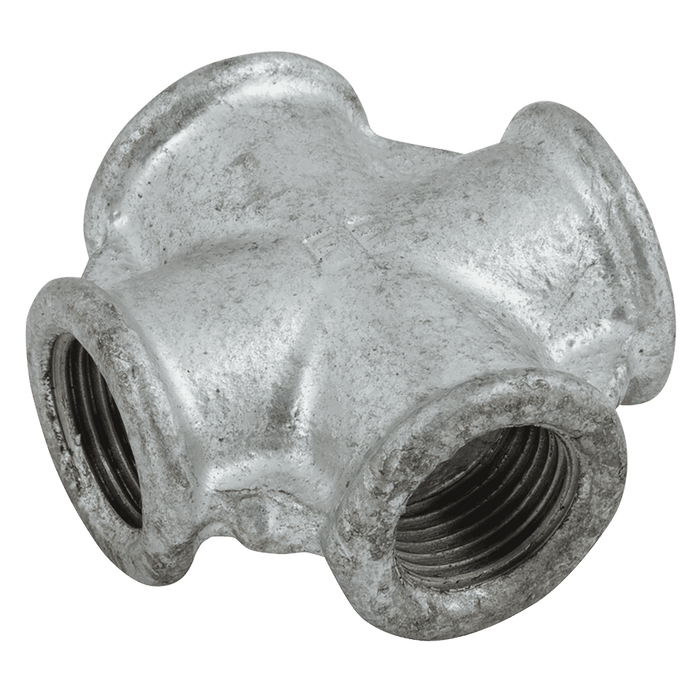 EE 3" BSP Galvanised Equal Cross EE-MI180-3 - FluidAirFittings
