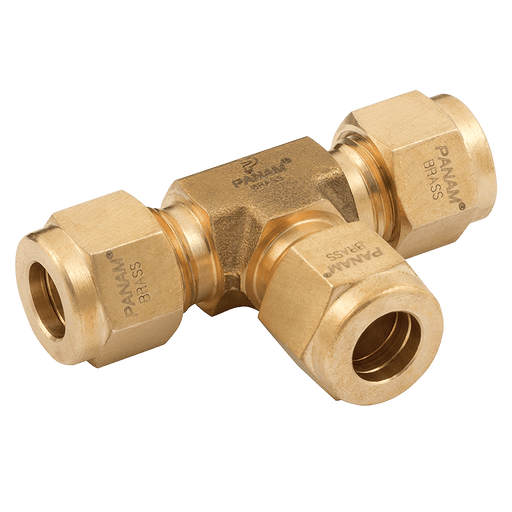 PANAM - UT-375-B Union Tee 3/8 OD Brass - FluidAirFittings