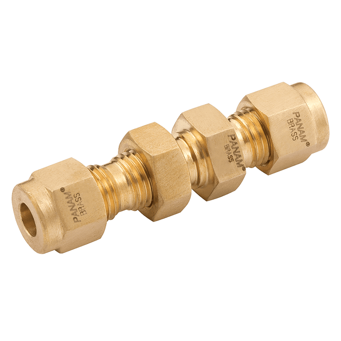 PANAM - BU-22-B Bulkhead Union 22 OD Brass - FluidAirFittings