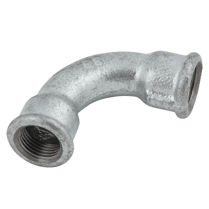 EE 1.1/2" BSPP Female Equal 90° Bend Galvanised EE-MI2-112 - FluidAirFittings