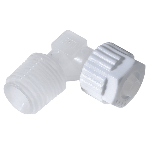 Tefen Male Elbow 8 X 1/4 PVDF PPV6-8-14 - FluidAirFittings