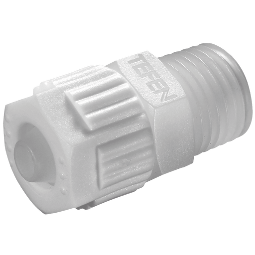 Tefen Male Connector 6 X 1/8 PVDF PPV1-6-18 - FluidAirFittings