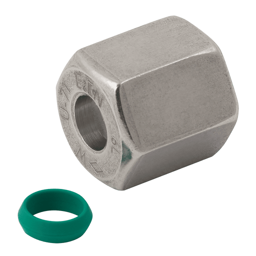 Danfoss Waltech Din 2353 Walform Nut + VIT Seal M15L-SS WF-M15L V-1.4571 - FluidAirFittings