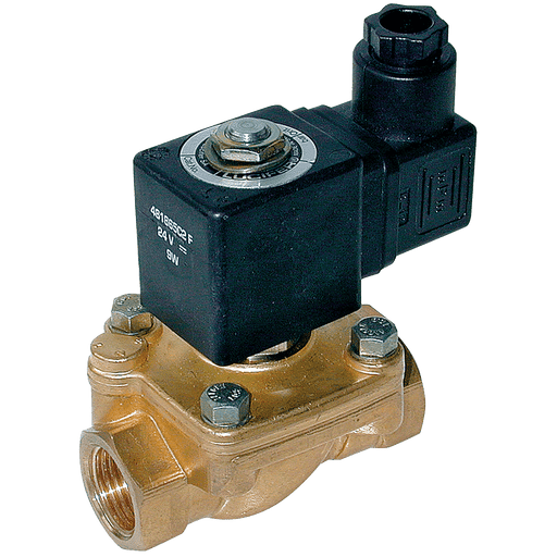 Parker 2/2 Sol Valve Direct Lift 1" N/C Brass NBR 24V DC 221G17-24DC - FluidAirFittings