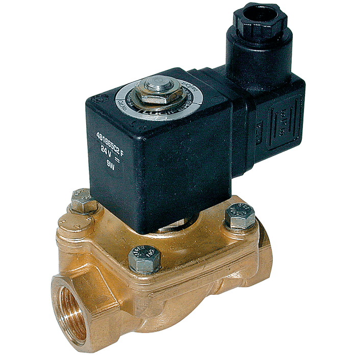 Parker 2/2 Sol Valve Direct Lift 1" N/C Brass NBR 24V DC 221G17-24DC - FluidAirFittings