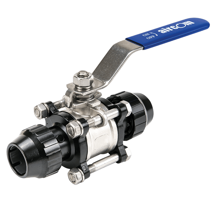 Aircom 32MM NB 316 SS Ball Valve QLVAINOX032 - FluidAirFittings