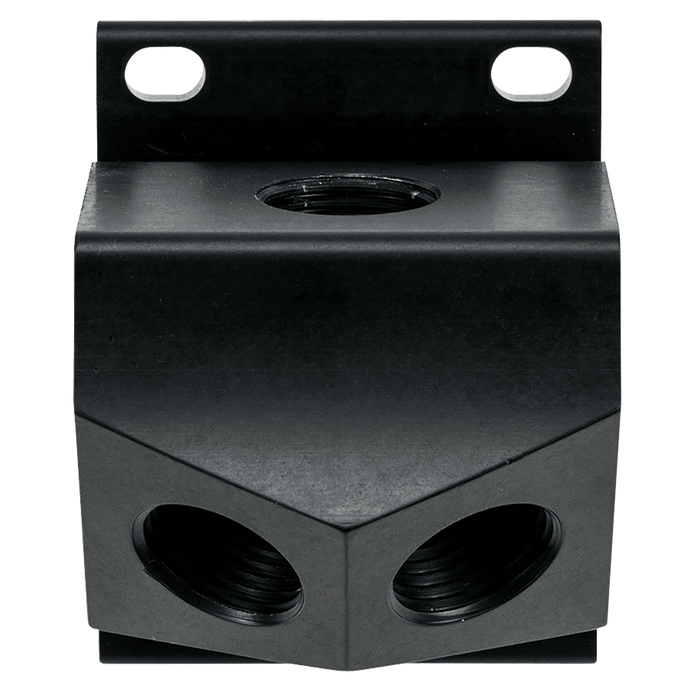 Aircom Aluminium Port Block Female 3/4" Inlet 2 X 1/2" Outlets APLALL068 - FluidAirFittings