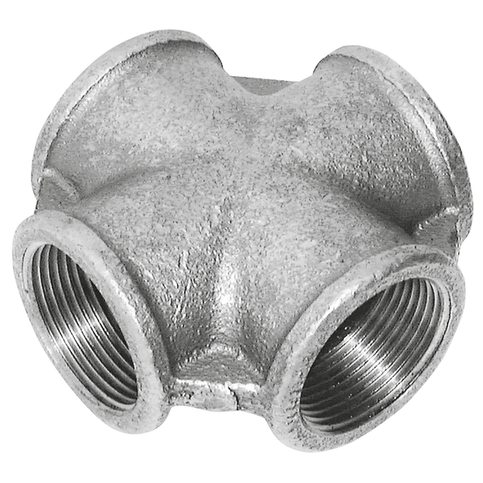 K-Line Connect 1.1/4" BSPT Female Equal Cross Galvanised (180) K-MI180-114 - FluidAirFittings