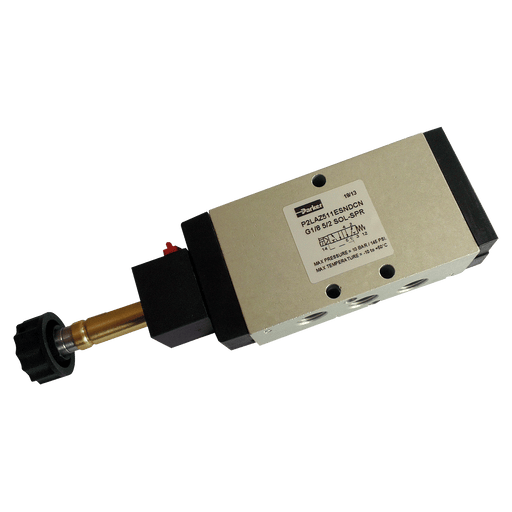 Parker 5/2 Spring Return Solenoid G1/4" P2LBZ512ESNDCN - FluidAirFittings