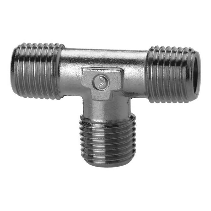 Camozzi 1/4" BSPT Male Tee 2080.25 - FluidAirFittings