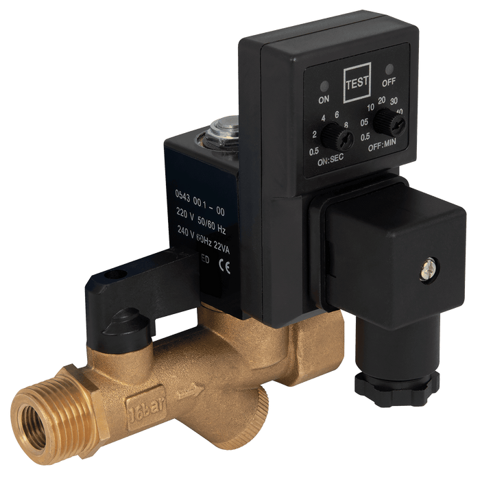 FT Pro - 728A-04AC220 1/2" Brass Easy Strain 220V AC Auto Drain - FluidAirFittings