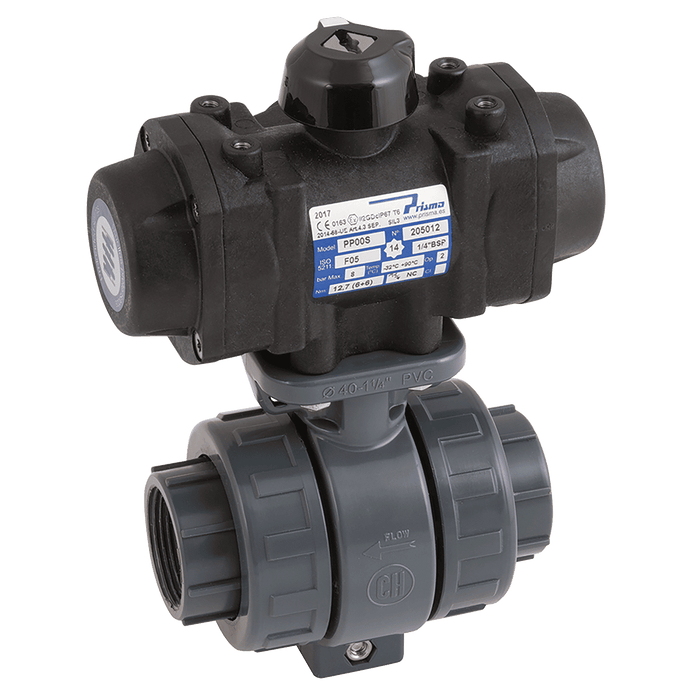 FT Pro - 1279063 2" BSP SA 2 Way PVC/Viton Valve - FluidAirFittings
