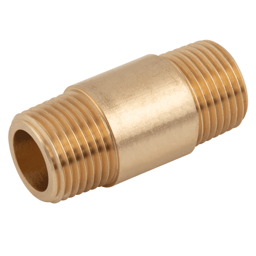 FT Pro 1" BSPT Male Brass Barrel Nipple TT1 - FluidAirFittings