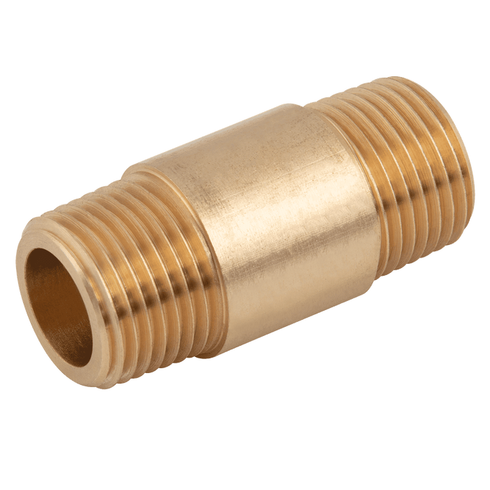FT Pro 1/4" BSPT Male Brass Barrel Nipple TT14 - FluidAirFittings