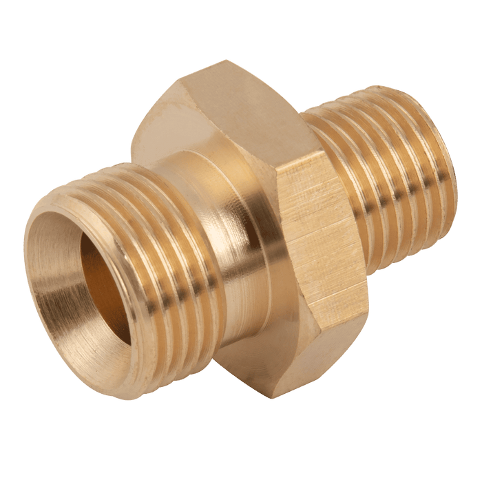 FT Pro 3/8" BSPP Male X 1/4" BSPT Male Unequal Adaptor UP2-14-38P - FluidAirFittings