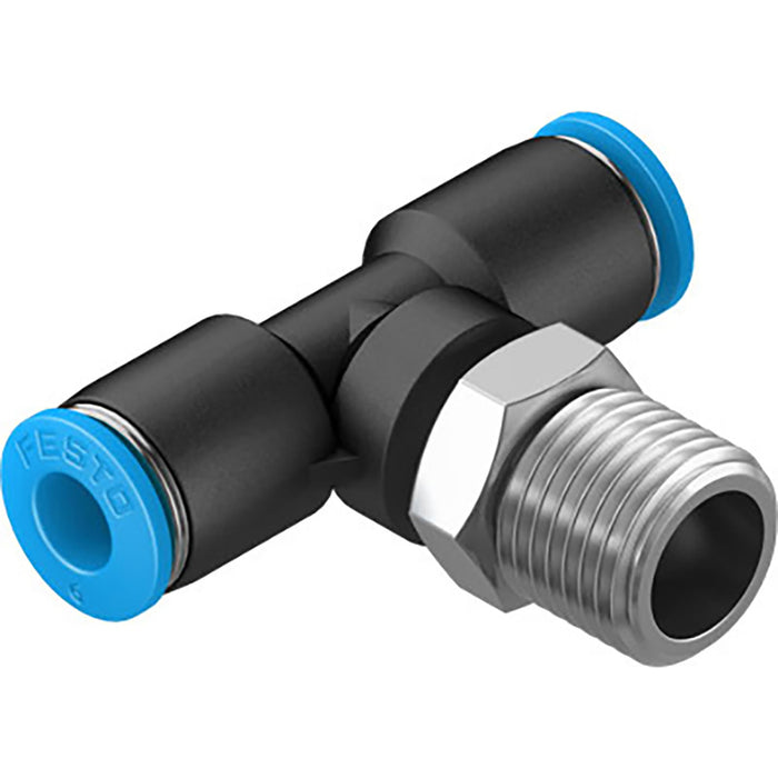 Festo QST-1/8-6-100 Male Stud Tee On Branch Sold in Multiples Of 100 Only 130794 - FluidAirFittings