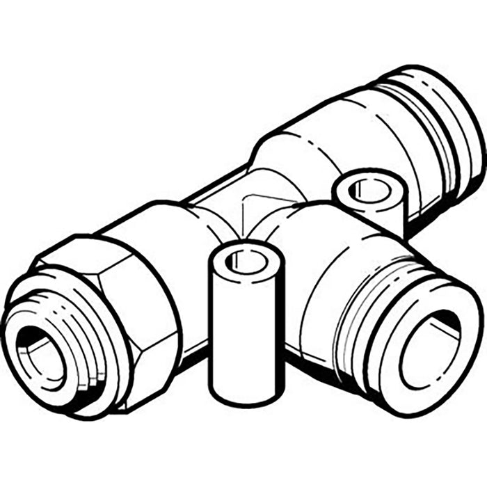 Festo QSTL-G3/8-8 Male Stud Tee On Run Sold in Multiples Of 10 Only 186173 - FluidAirFittings