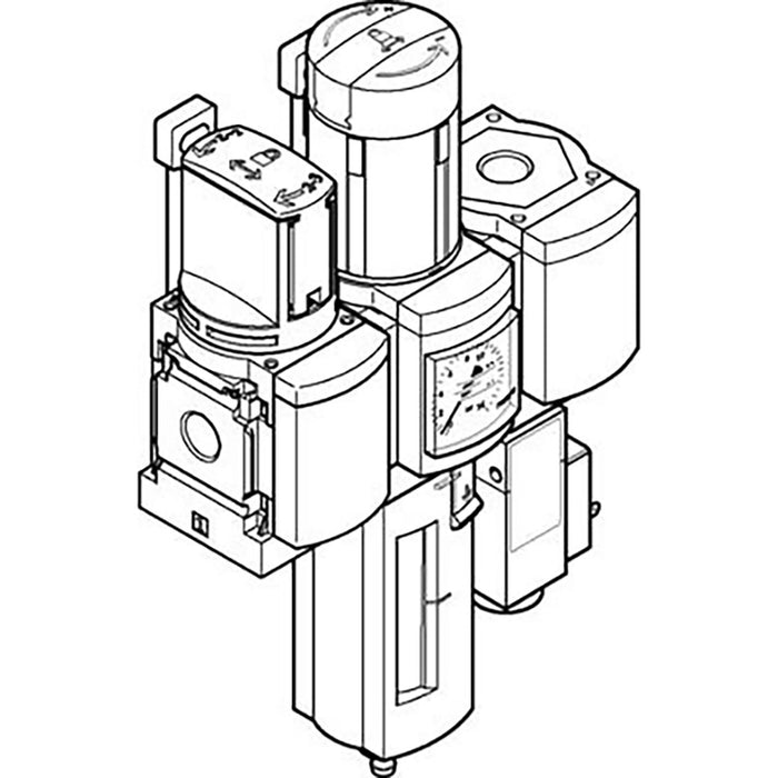 Festo 1/2" Filter Regulator Manual On-Off Valve 542276 - FluidAirFittings