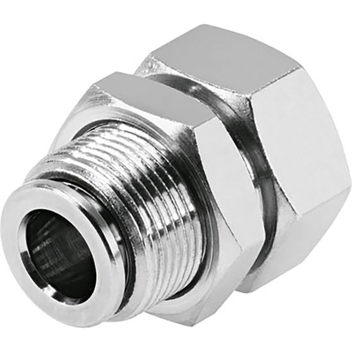 Festo NPQH-H-G18F-Q8-P10 Bulkhead Fitting Sold in Multiples Of 10 Only 578296 - FluidAirFittings
