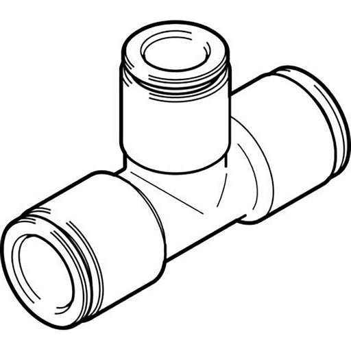 Festo NPQH-T-Q8-Q6-P10 Push-In T Conn Sold in Multiples Of 10 Only 578387 - FluidAirFittings