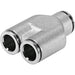 Festo NPQH-Y-Q6-E-P10 Push-In Y Conn Sold in Multiples Of 10 Only 578410 - FluidAirFittings