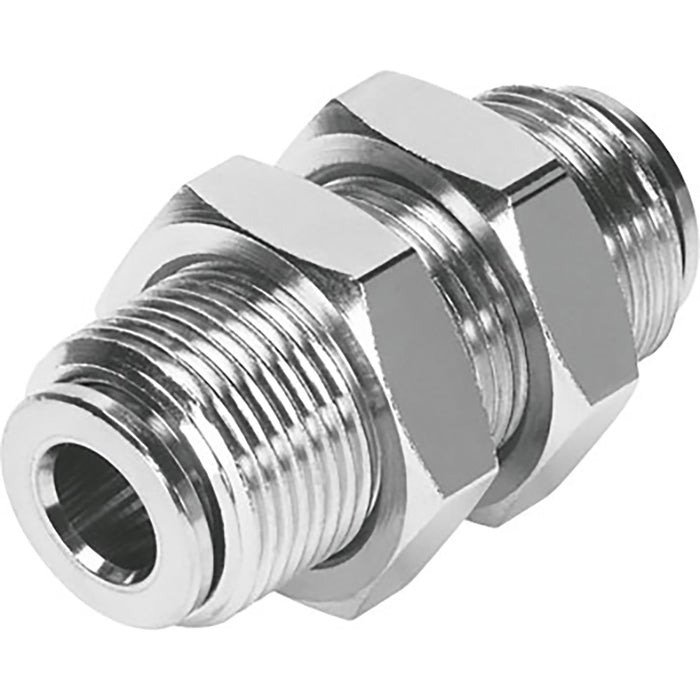 Festo NPQM-H-Q4-E-P10 Push-In Bulkhead Connector Sold in Multiples Of 10 Only 558806 - FluidAirFittings