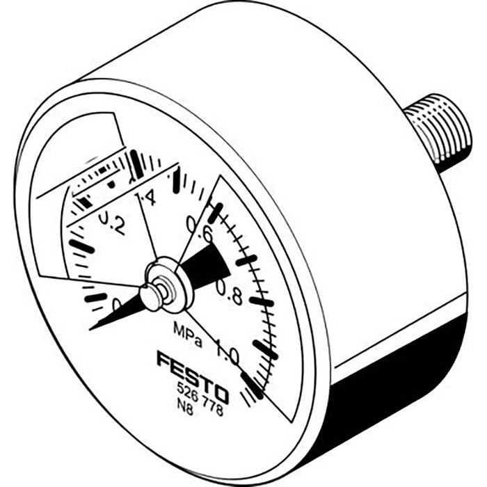 Festo Ma-50-1 6-R1/4-MPA-E-RG Pressure Gauge 526782 - FluidAirFittings