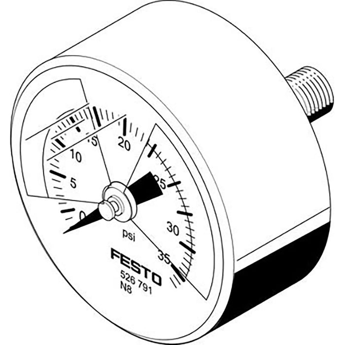 Festo MA-50-36-R1/4-PSI-E-RG Pressure Gauge 526788 - FluidAirFittings