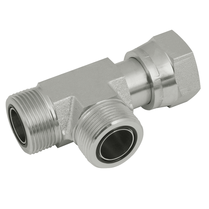 Brennan 9/16" ORFS M/M/F SW Run Tee OR-9010-04-04-04 - FluidAirFittings