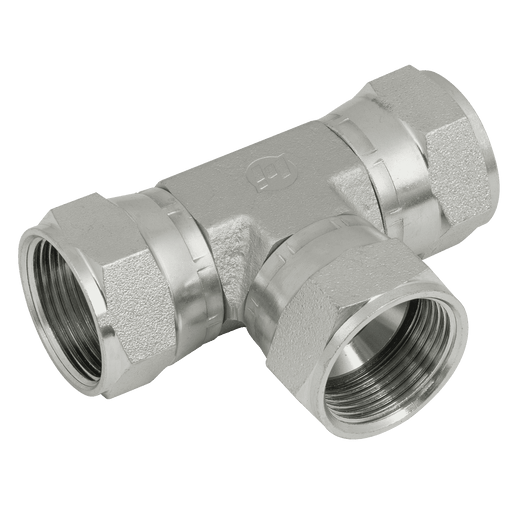 Brennan 9/16" JIC Swivel Female Tee Steel 37-9080-06-06-06 - FluidAirFittings