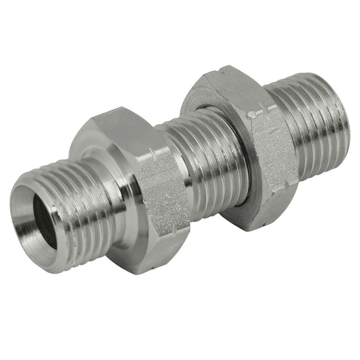 Brennan M22X1.5MM Male Bulkhead & Locknut Steel 60-6026-22-22 - FluidAirFittings