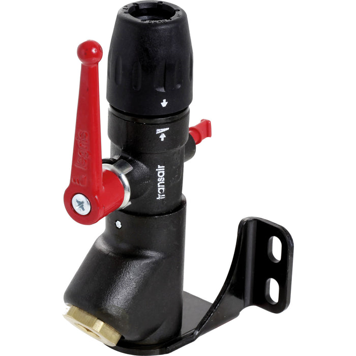 Parker Transair Wall Bracket with Ball Valve 1 Port 45 25MM Tube X 1/2" BSPP Female Outlet 6678.25.21 - FluidAirFittings
