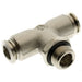 Aignep 1/2" BSPP Male X 12MM OD Swivel Tee Centre Leg 5721612-1/2 - FluidAirFittings