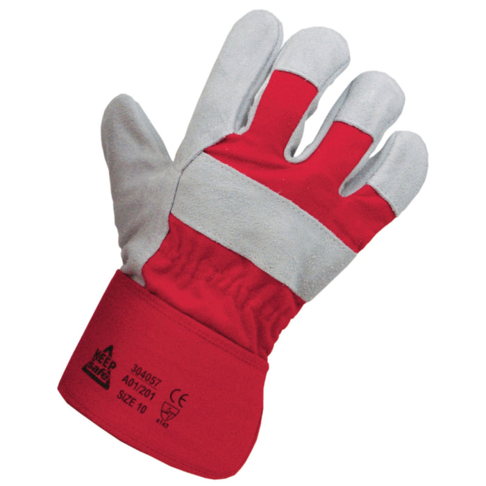 Chrome Leather Red Rigger Glove 304057 - FluidAirFittings